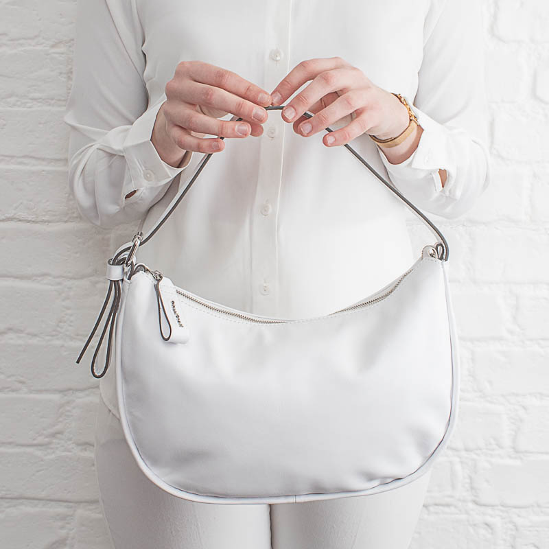 Gianni Conti 3693734 shoulder bag in white leather